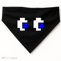 Retro Arcade Game Ghost Eyes Halloween Group Costume USA-Made Doggie Bandana thumb 0
