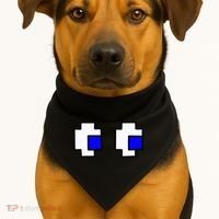 Retro Arcade Game Ghost Eyes Halloween Group Costume USA-Made Doggie Bandana thumb 1