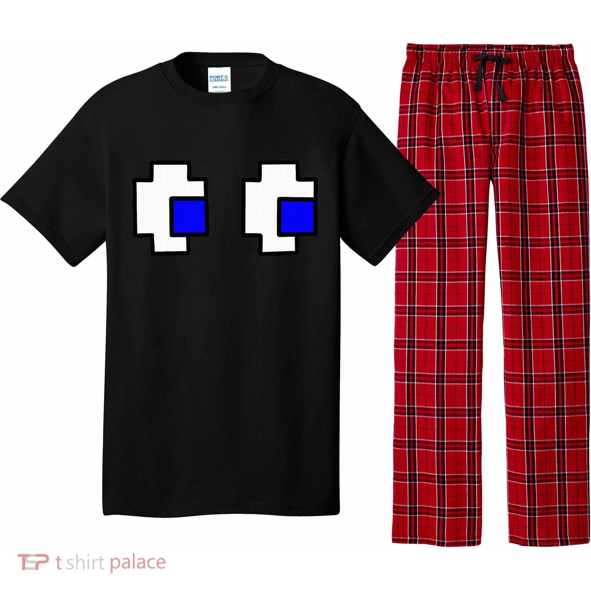 Retro Arcade Game Ghost Eyes Halloween Group Costume Pajama Set