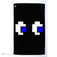 Retro Arcade Game Ghost Eyes Halloween Group Costume Golf Towel thumb 0