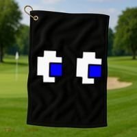 Retro Arcade Game Ghost Eyes Halloween Group Costume Golf Towel thumb 1