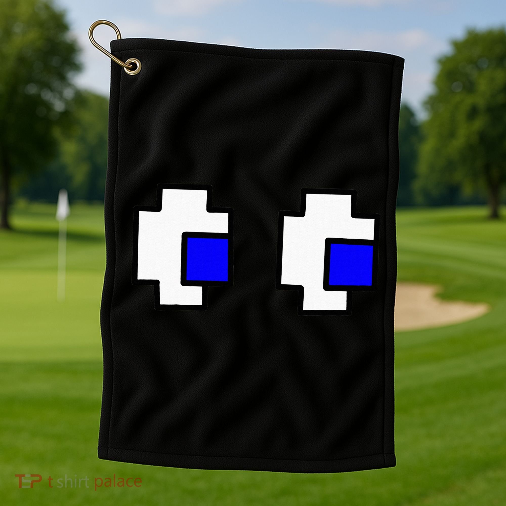 Retro Arcade Game Ghost Eyes Halloween Group Costume Golf Towel