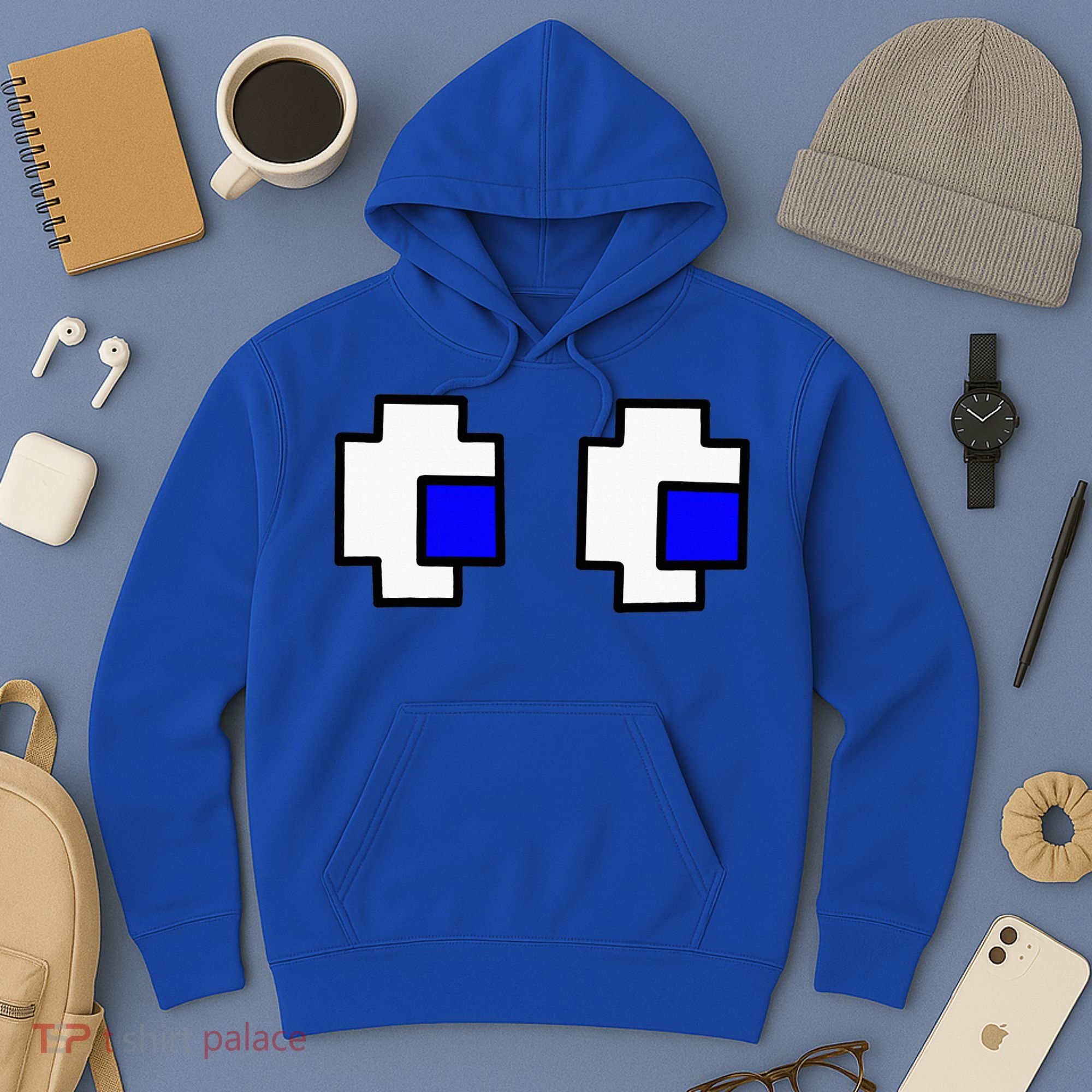 Retro Arcade Game Ghost Eyes Halloween Group Costume Hoodie