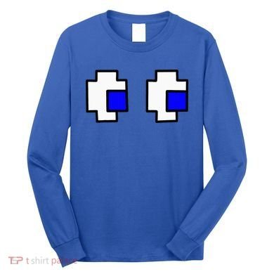 Retro Arcade Game Ghost Eyes Halloween Group Costume Long Sleeve Shirt