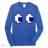Retro Arcade Game Ghost Eyes Halloween Group Costume Tall Long Sleeve Shirt thumb 0
