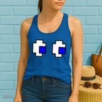 Retro Arcade Game Ghost Eyes Halloween Group Costume Women's Tank Top thumb 2