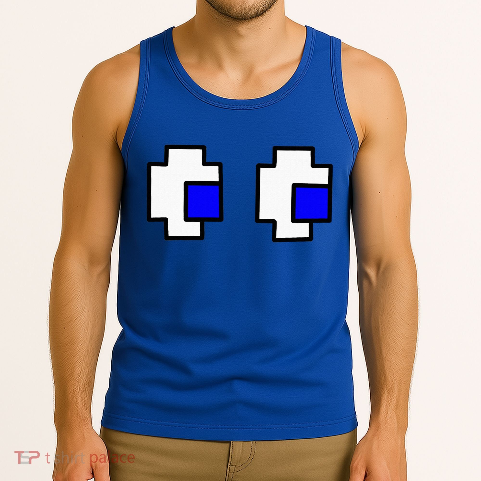 Retro Arcade Game Ghost Eyes Halloween Group Costume Tank Top