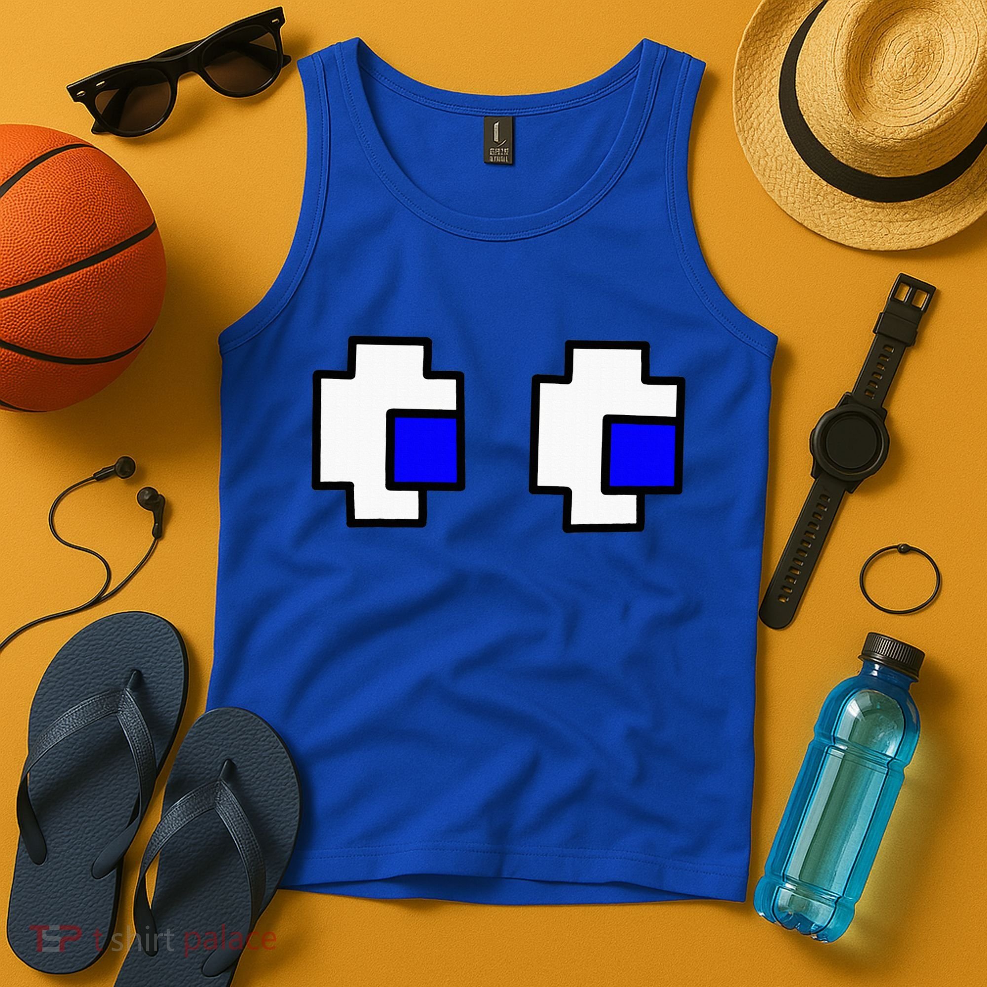 Retro Arcade Game Ghost Eyes Halloween Group Costume Tank Top