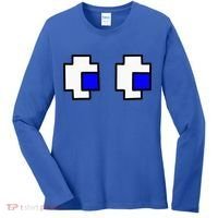Retro Arcade Game Ghost Eyes Halloween Group Costume Women's Long Sleeve Shirt thumb 0
