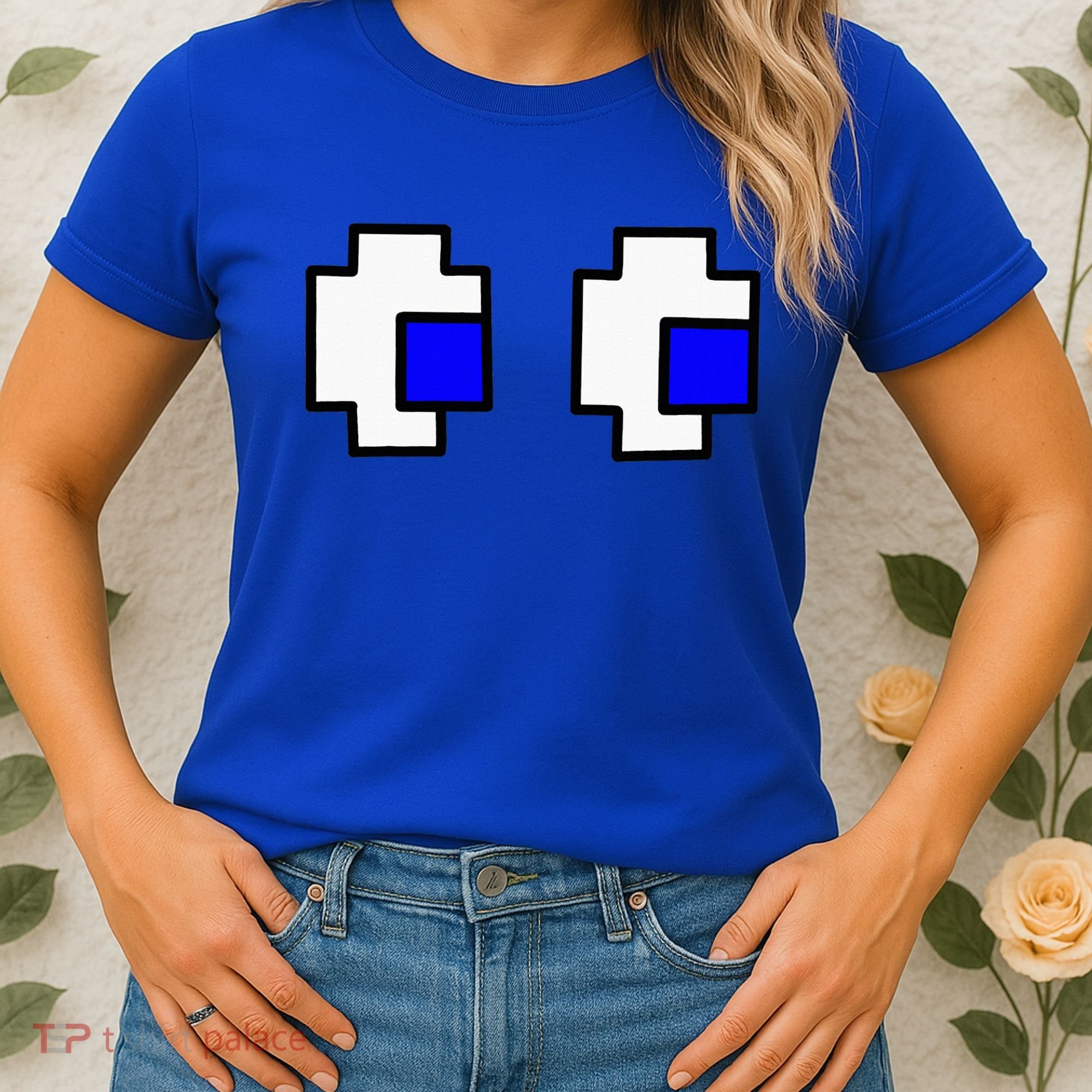 Retro Arcade Game Ghost Eyes Halloween Group Costume Women's T-Shirt