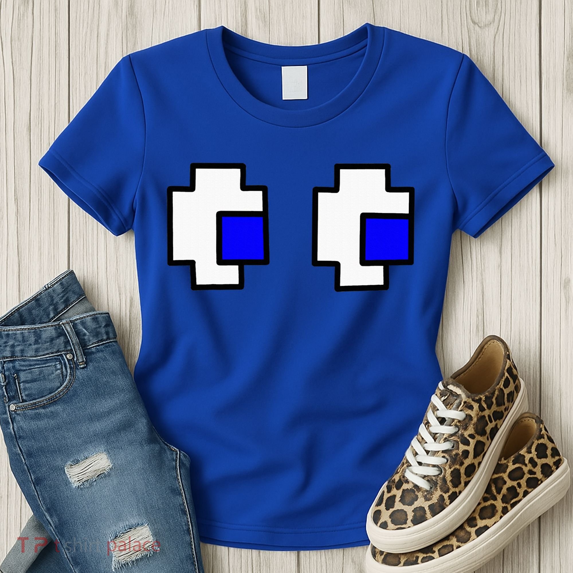 Retro Arcade Game Ghost Eyes Halloween Group Costume Women's T-Shirt