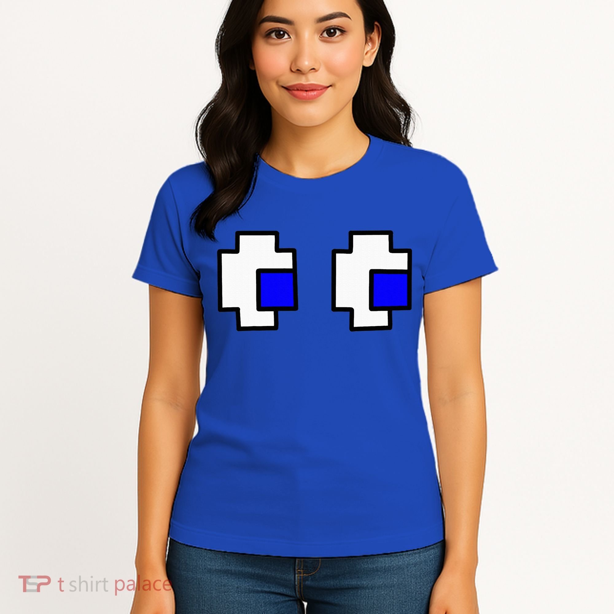 Retro Arcade Game Ghost Eyes Halloween Group Costume Women's T-Shirt