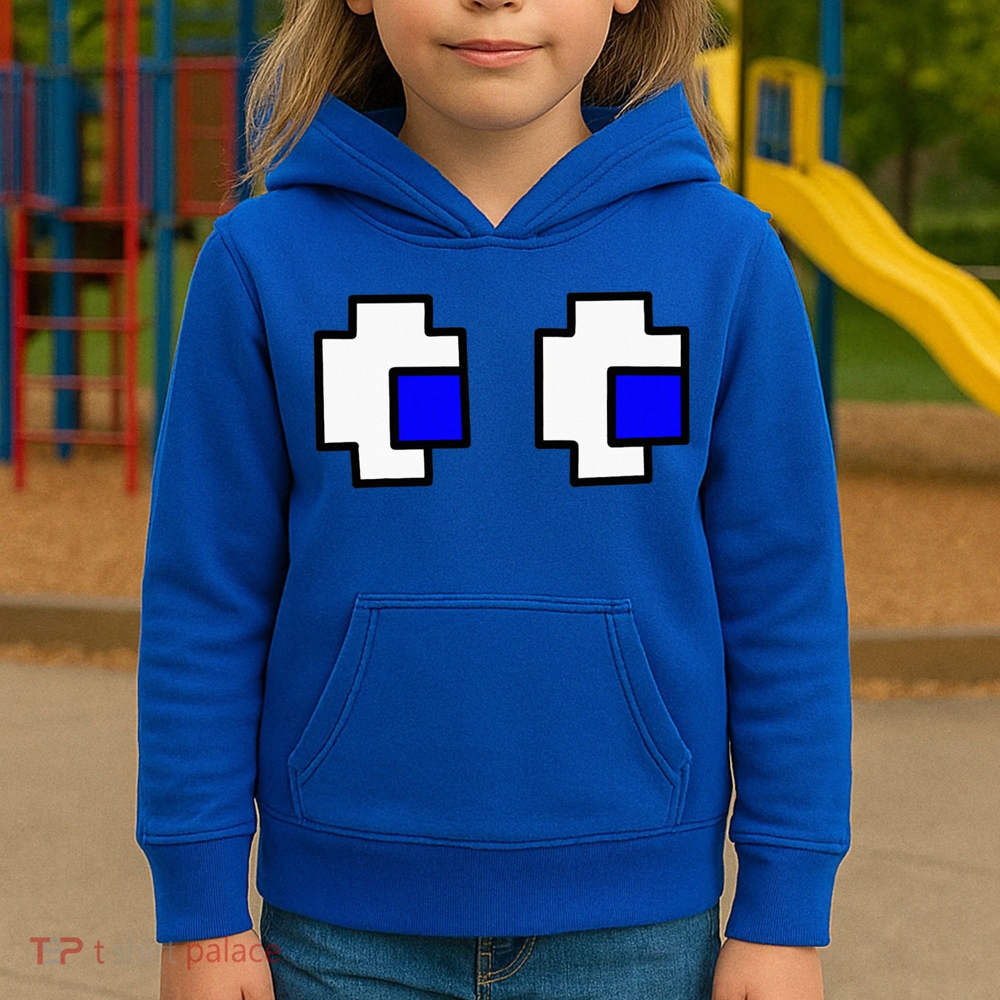 Retro Arcade Game Ghost Eyes Halloween Group Costume Kids Hoodie