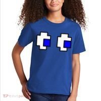 Retro Arcade Game Ghost Eyes Halloween Group Costume Kids T-Shirt thumb 2