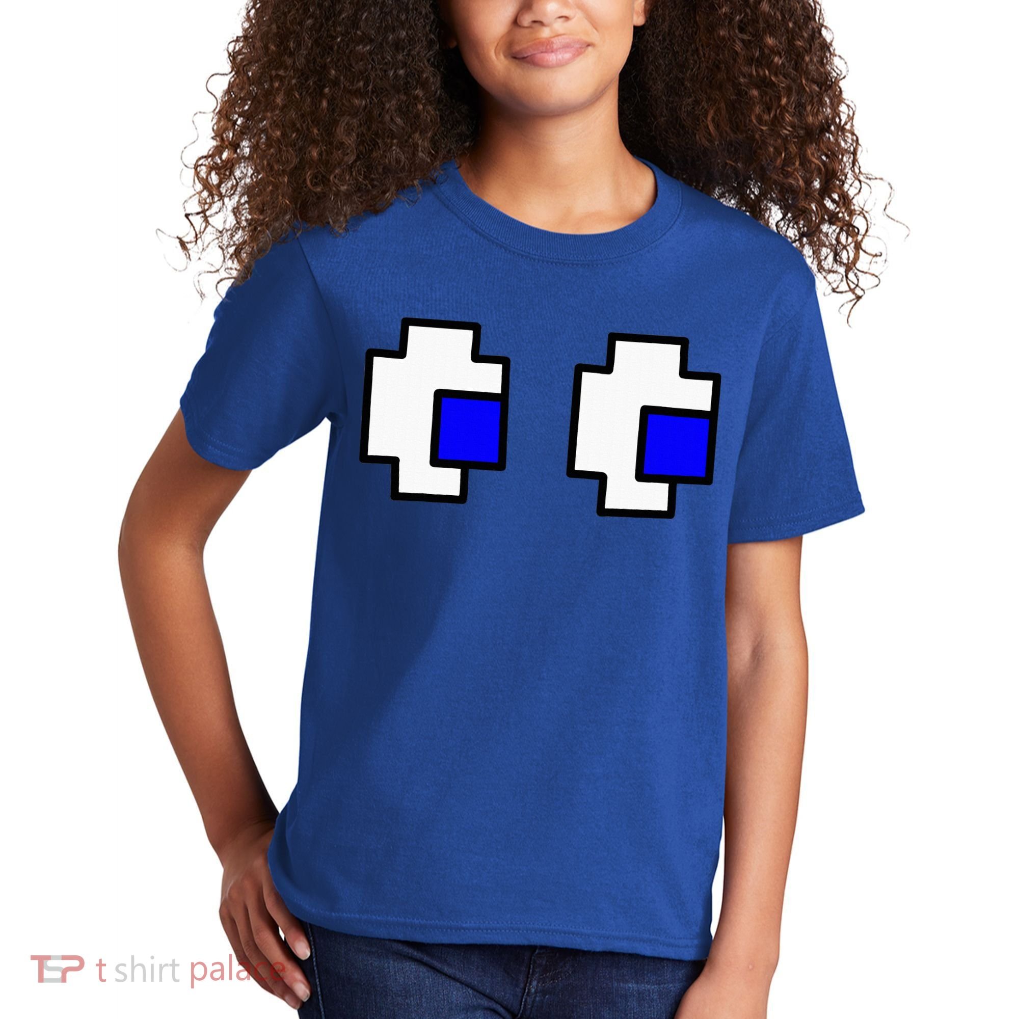 Retro Arcade Game Ghost Eyes Halloween Group Costume Kids T-Shirt