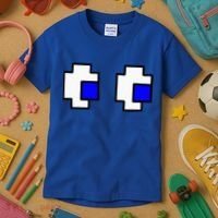 Retro Arcade Game Ghost Eyes Halloween Group Costume Kids T-Shirt thumb 3