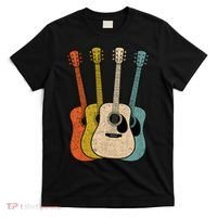 Retro Acoustic Guitar Vintage Guitarist Cool Music Graphic T-Shirt thumb 0