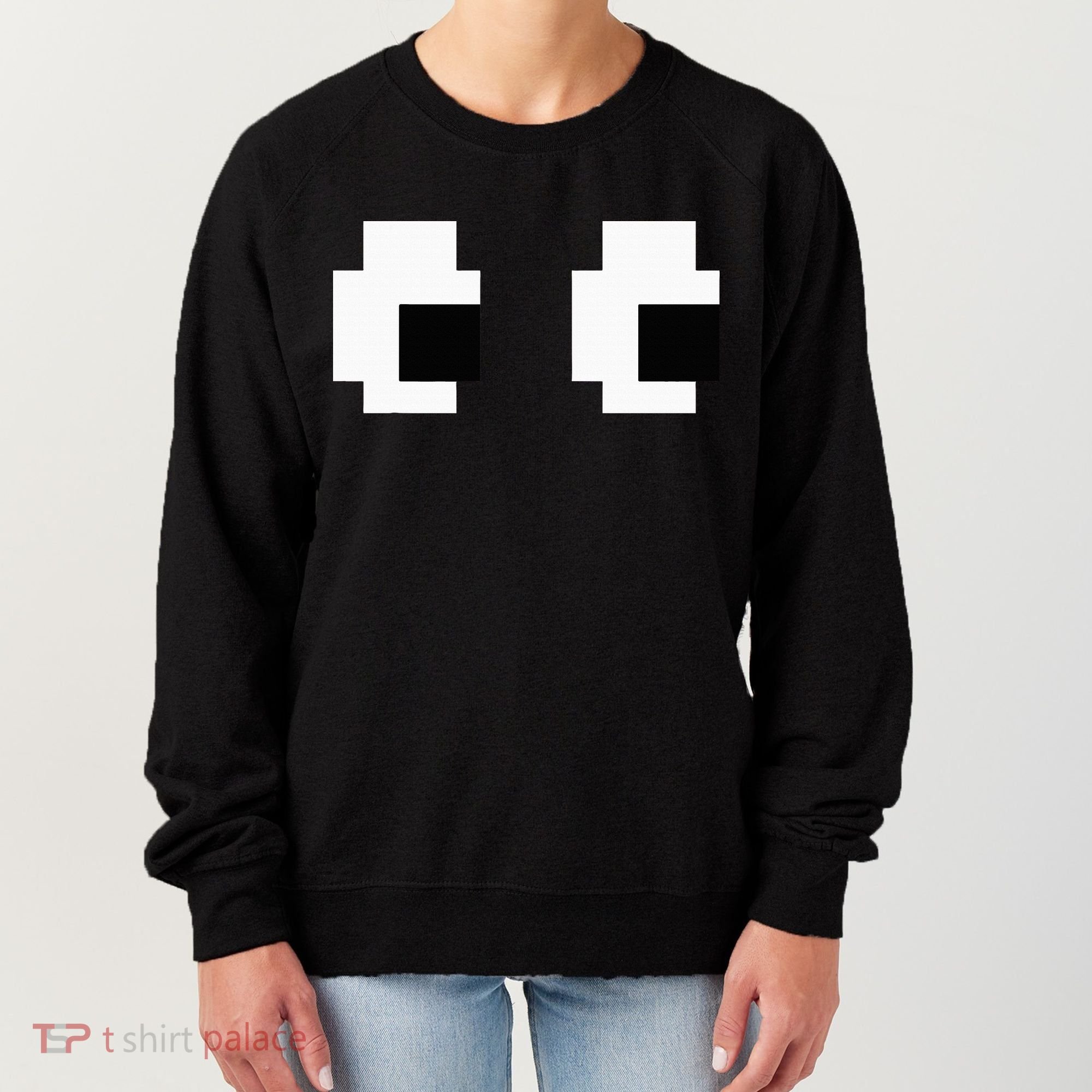 Retro Arcade Game Ghost Eyes Halloween Group Costume Women's Sweatshirt