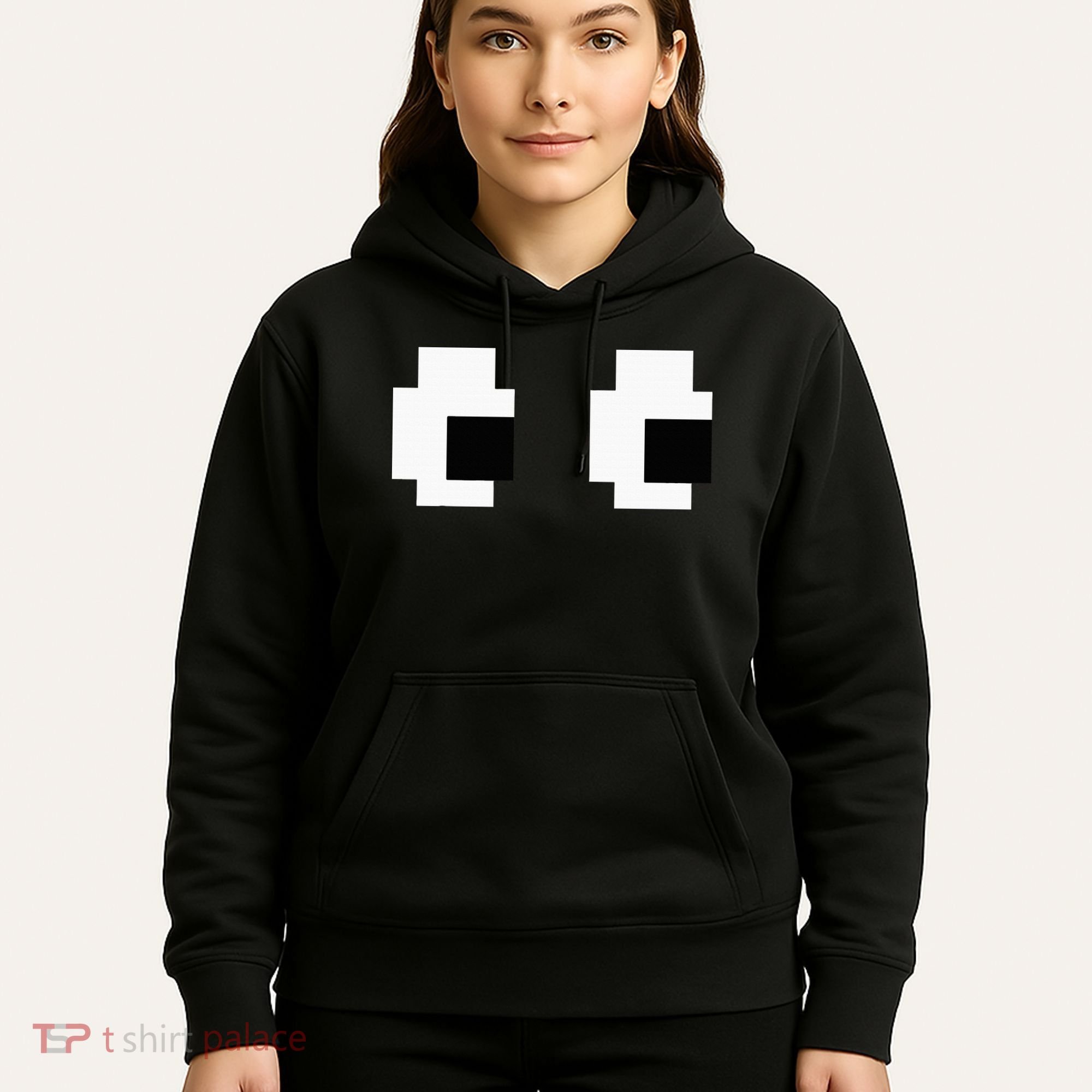 Retro Arcade Game Ghost Eyes Halloween Group Costume Hoodie
