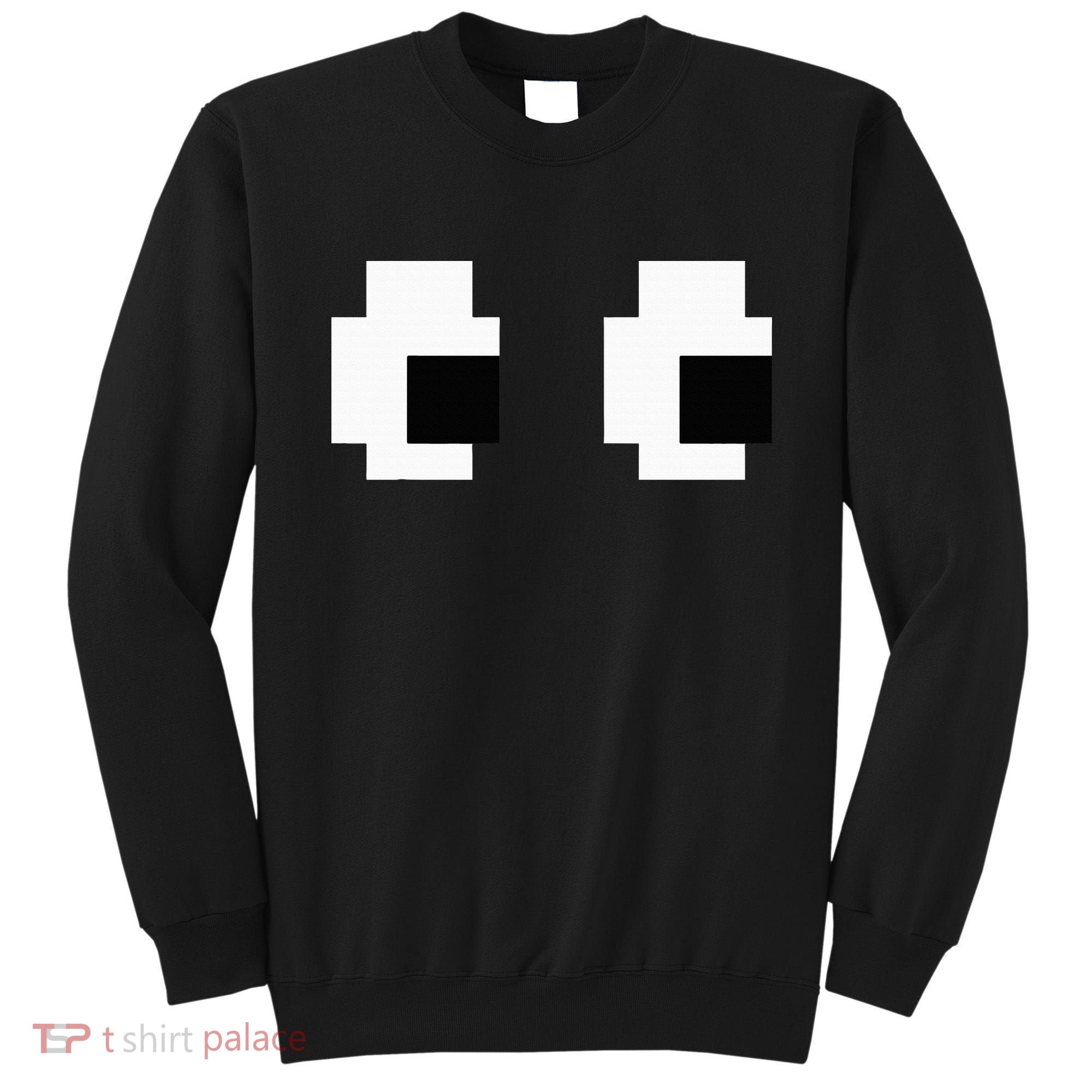 Retro Arcade Game Ghost Eyes Halloween Group Costume Sweatshirt