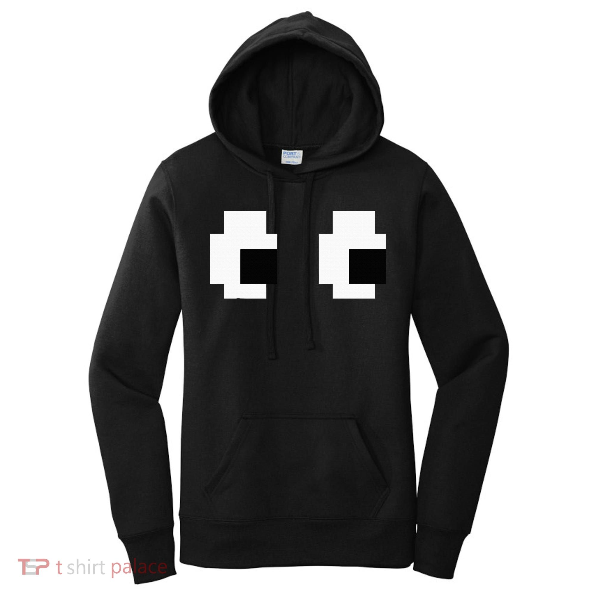 Retro Arcade Game Ghost Eyes Halloween Group Costume Women's Hoodie