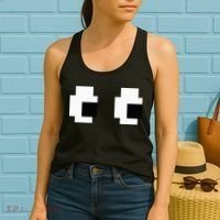 Retro Arcade Game Ghost Eyes Halloween Group Costume Women's Tank Top thumb 2