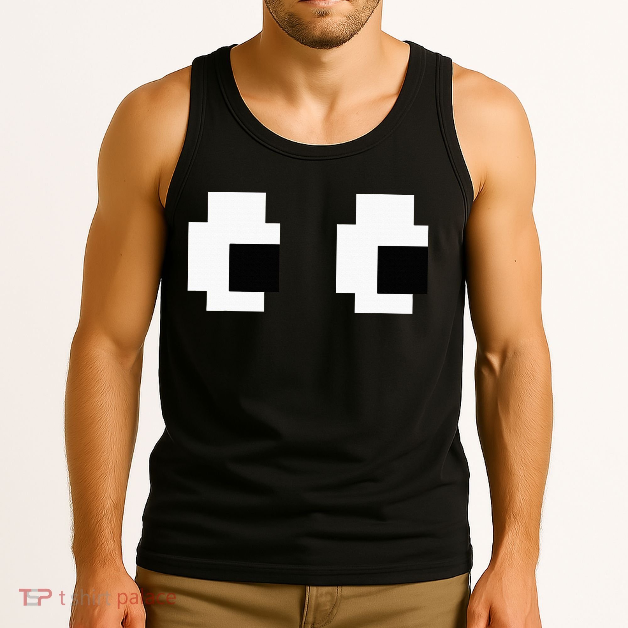 Retro Arcade Game Ghost Eyes Halloween Group Costume Tank Top