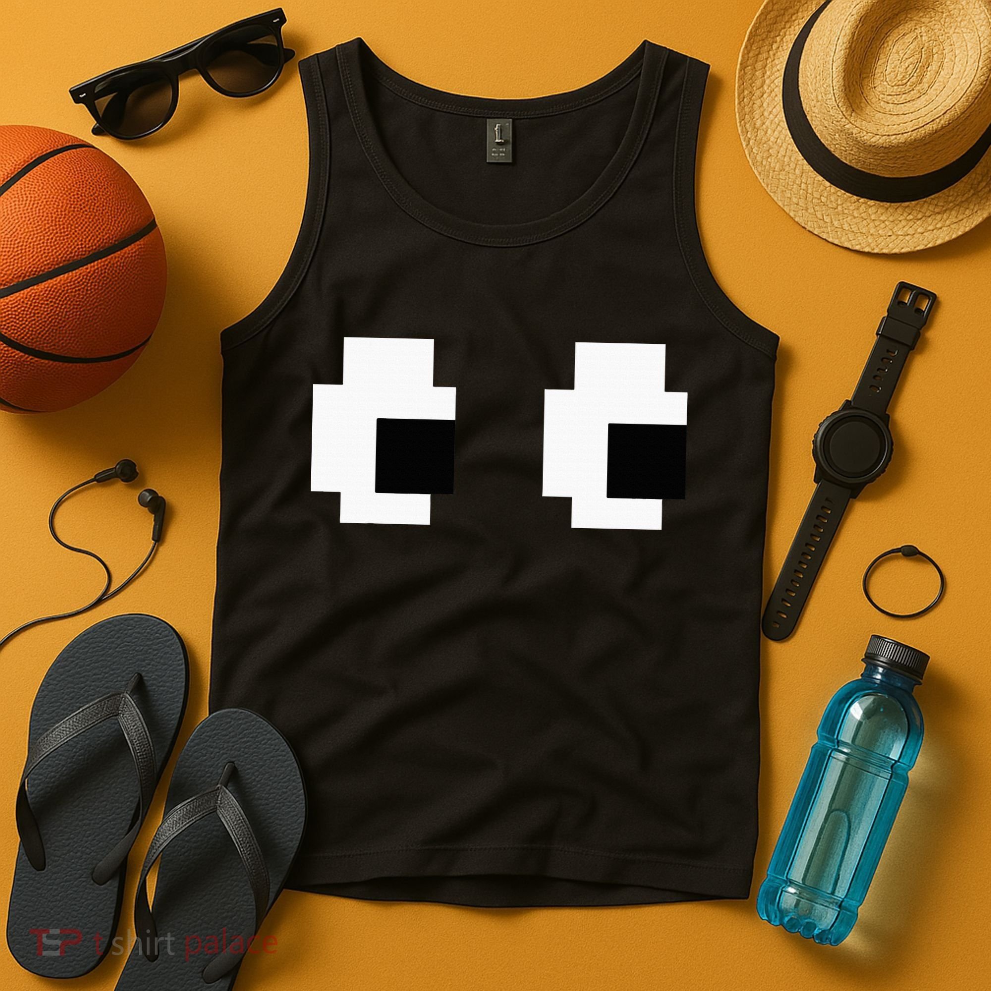 Retro Arcade Game Ghost Eyes Halloween Group Costume Tank Top