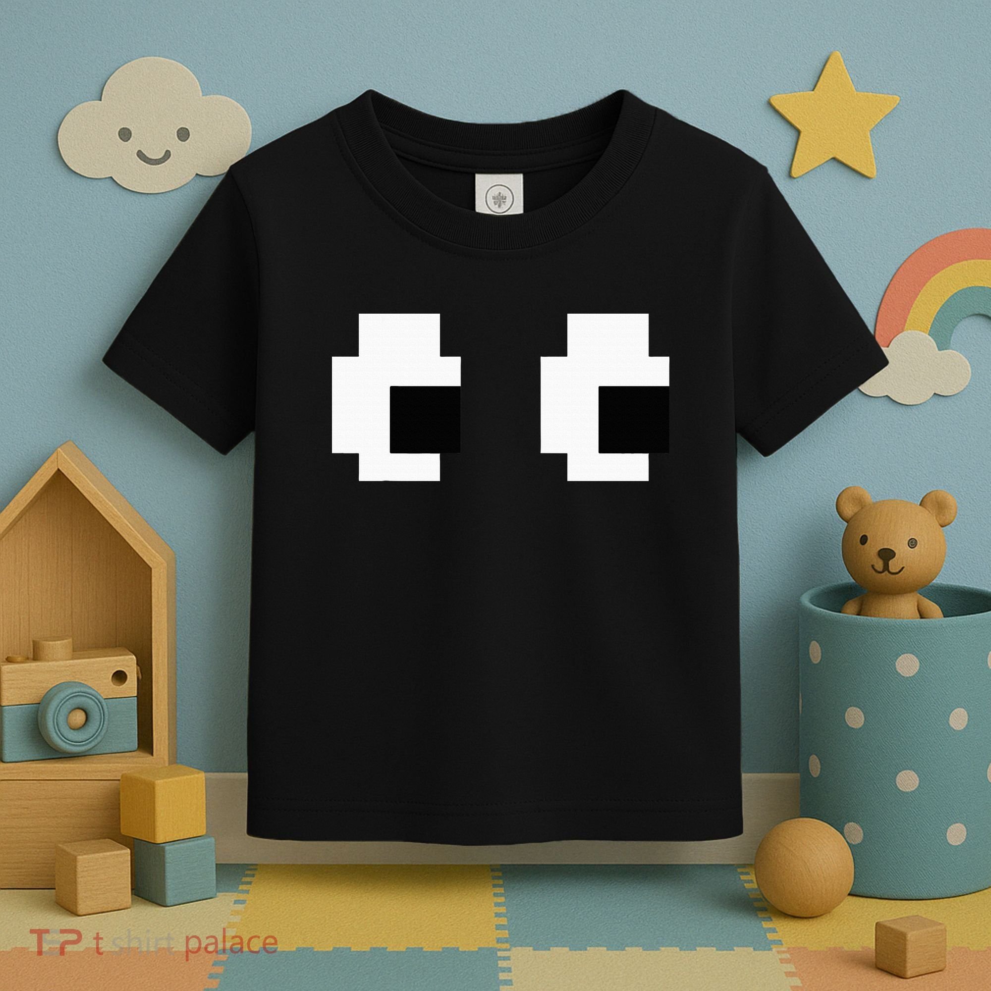 Retro Arcade Game Ghost Eyes Halloween Group Costume Toddler T-Shirt