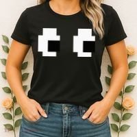 Retro Arcade Game Ghost Eyes Halloween Group Costume Women's T-Shirt thumb 2