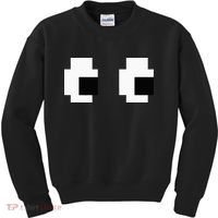 Retro Arcade Game Ghost Eyes Halloween Group Costume Kids Sweatshirt thumb 0