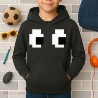 Retro Arcade Game Ghost Eyes Halloween Group Costume Kids Hoodie thumb 2