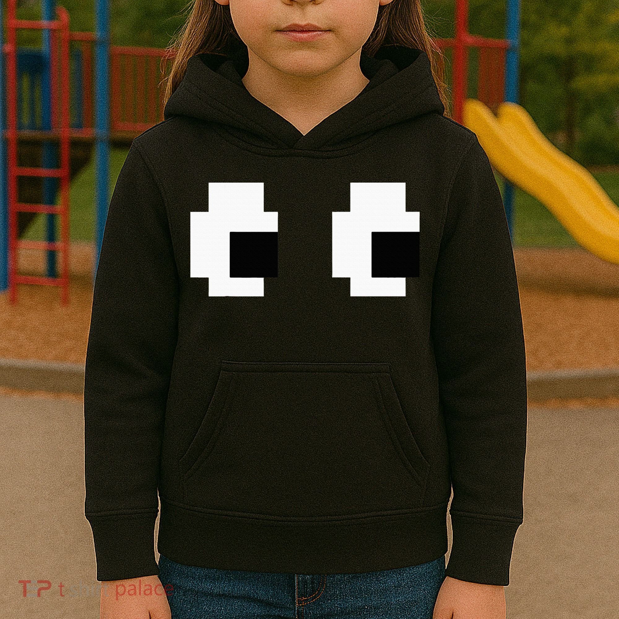 Retro Arcade Game Ghost Eyes Halloween Group Costume Kids Hoodie