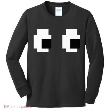 Retro Arcade Game Ghost Eyes Halloween Group Costume Kids Long Sleeve Shirt