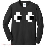 Retro Arcade Game Ghost Eyes Halloween Group Costume Kids Long Sleeve Shirt thumb 0
