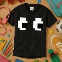 Retro Arcade Game Ghost Eyes Halloween Group Costume Kids T-Shirt thumb 3