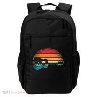 Retro Acoustic Guitar Lake Sunset Guitarist Music Lover Rock Backpack thumb 0