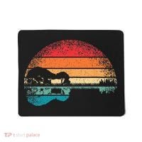 Retro Acoustic Guitar Lake Sunset Guitarist Music Lover Rock Mousepad thumb 0