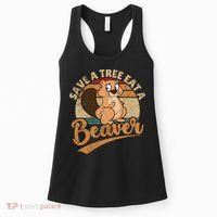 Raunchy Adult Humor Funny Beaver Tree Lover Gag Saying Women's Tank Top thumb 0