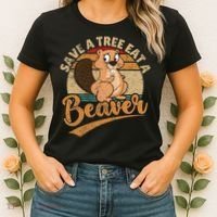 Raunchy Adult Humor Funny Beaver Tree Lover Gag Saying Women's T-Shirt thumb 2