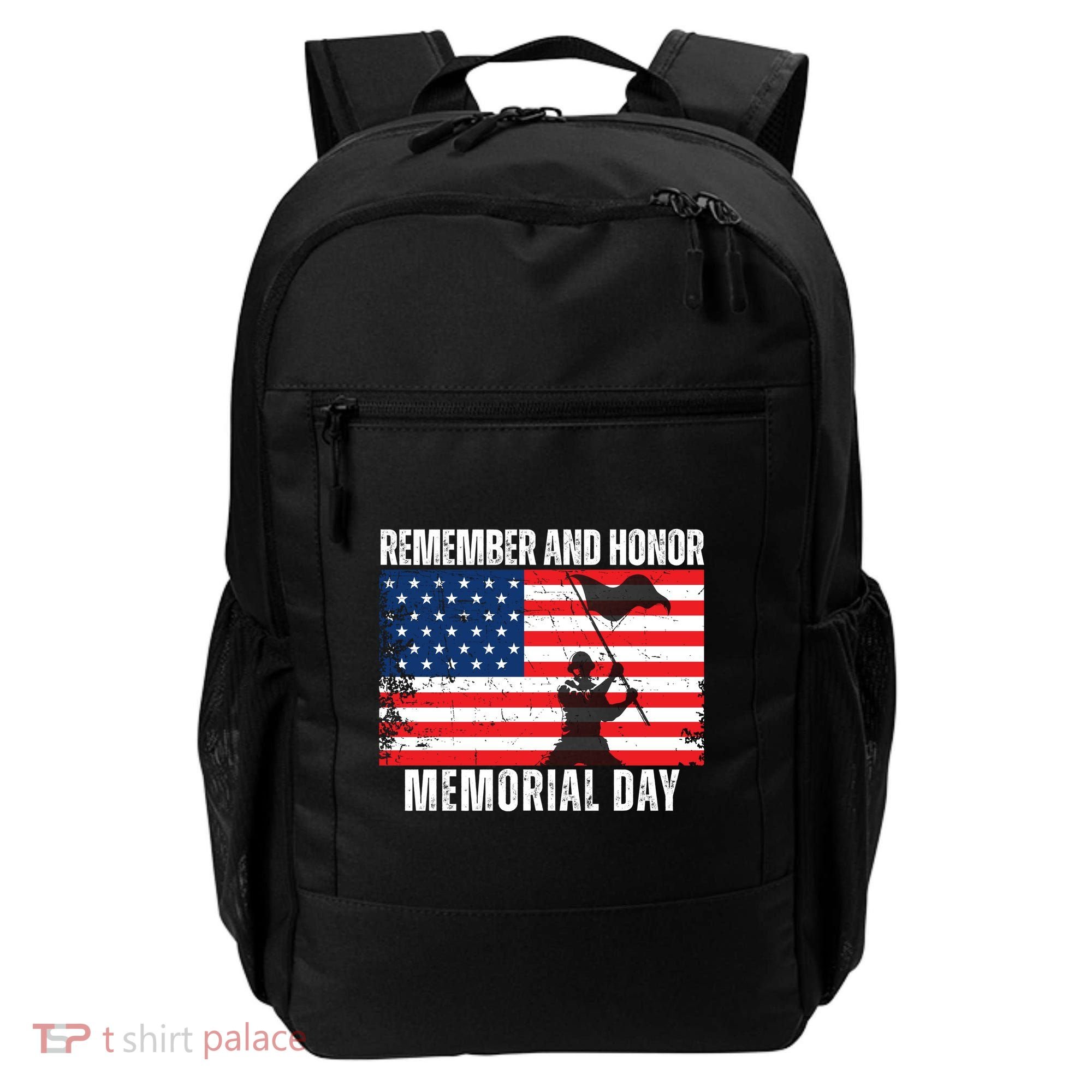 Remember And Honor Memorial Day Usa Flag Backpack