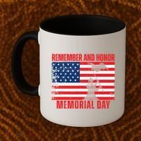 Remember And Honor Memorial Day Usa Flag Coffee Mug thumb 2