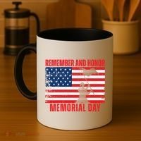 Remember And Honor Memorial Day Usa Flag Coffee Mug thumb 4