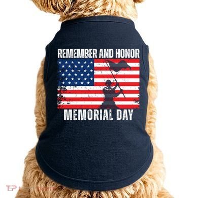 Remember And Honor Memorial Day Usa Flag Doggie Tank