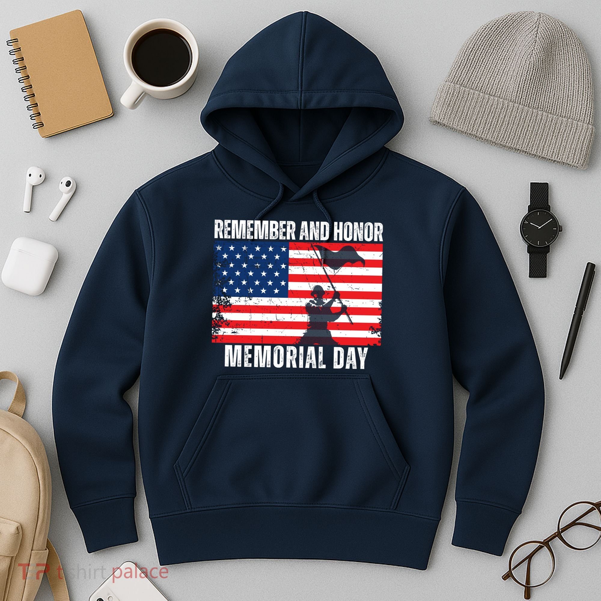 Remember And Honor Memorial Day Usa Flag Hoodie
