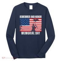 Remember And Honor Memorial Day Usa Flag Long Sleeve Shirt thumb 0