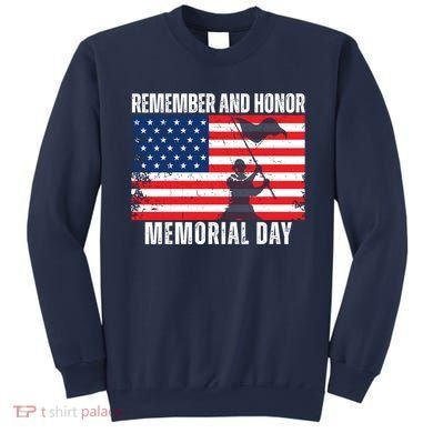 Remember And Honor Memorial Day Usa Flag Sweatshirt
