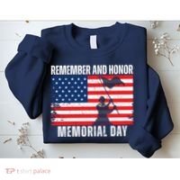 Remember And Honor Memorial Day Usa Flag Sweatshirt thumb 2