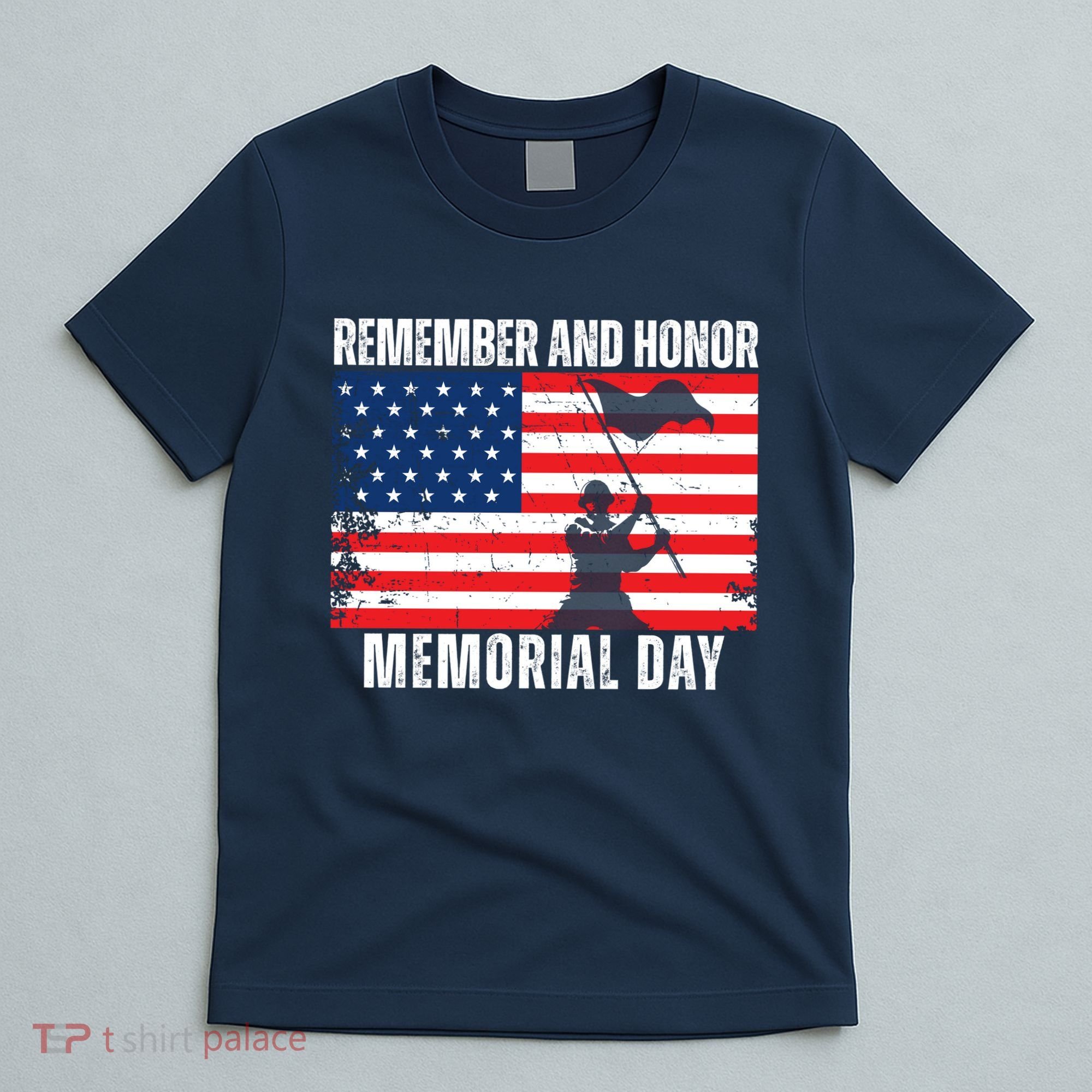 Remember And Honor Memorial Day Usa Flag T-Shirt