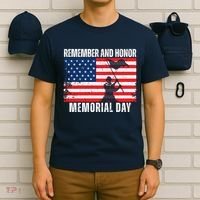 Remember And Honor Memorial Day Usa Flag T-Shirt thumb 6